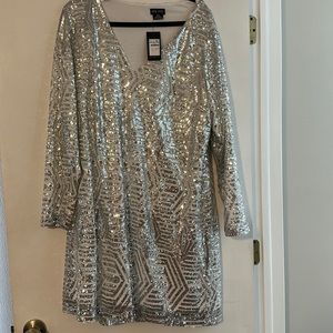 Sequin plus size party dress